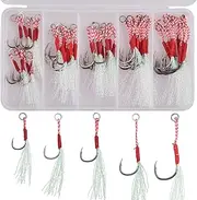 Fishing Assist Hooks Kit Saltwater Jig Jigging Hooks Strong Line Assist Hook Carbon Steel Circle Hooks Fishing Jigging Lures Hooks