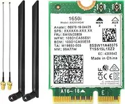 1650i AX201NGW WiFi Card+2x8DB Antenna 3000Mbps WIFI6 2.4G/5G Cnvio2 Bluetooth 5.1 WiFi Adapter for Win10/Win11