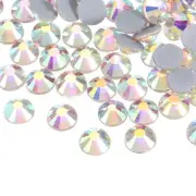 1440 Pcs Hotfix Flatback Crystal Glass Gems (SS4 1.6mm, White AB Colorful)