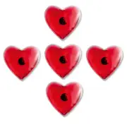 Set of 5 Reusable Heat Pads/Hand Warmers in heart shape. Skiing/Handwarmers
