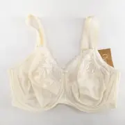 Chantelle Amazone Full Figure Underwire Bra 32DDD Ivory Unpadded Lace Trim New