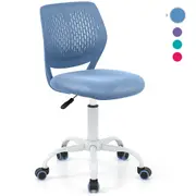 Costway Swivel Chair Ergonomic Computer Desk Chair w/Adjustable Height Armless Mesh Office Task Chair Teens Blue