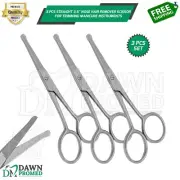 3 Pcs Straight 3.5" Nose Hair Remover Scissor For Trimming Manicure Instruments