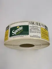Sprite 5 Gal Fountain Syrup Paper Sticker Label Roll RARE '92 Coca-Cola Spool