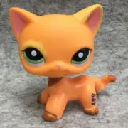Mini Pet Shop Toys Orange Short Hair Cat LPS #1643 Rare Green Eyes