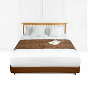 SOGA 70cm Brown Vintage Bed Scarf Runner Bedding Tail Pad Flag For Home Hotel Set of 3