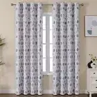 Moroccan Style Geometric Blackout Curtains, 96 Inches Long, Set of 2 Panels G...