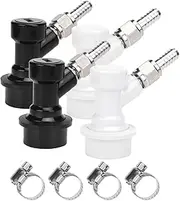 QANYEGN 4Pcs Ball Lock Keg Fittings, Keg Disconnect Quick Ball Lock, Ball Lock Disconnect, Plastic Beer Keg Connector for Household Brewing with Adapter Clamp