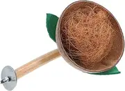 ERINGOGO Coconut Shell Nest with Perch Parrot Breeding House for Small Birds for Cockatiels Lovebirds Parakeets Bird Cage Accessories