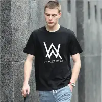 在飛比找Yahoo!奇摩拍賣優惠-電音DJ艾倫沃克男女短袖T恤Alan Walker純棉情侶T