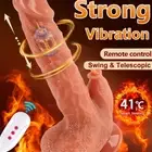 Waterproof Licking Vibrator Heating Thrusting Rotating Dildo Sex Toy For Women