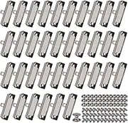 36 Pack Mountable Clipboard Clips with Screws 4 inch Clipboard Flat Clip Low Profile Metal Clipboard Clips with Hanging Hole for School,Office,Store