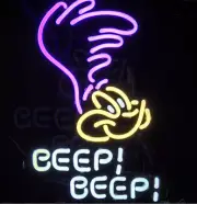 Superbird Beep Beep Real Glass Neon Sign Light Store Garage Home Neon Light 17"