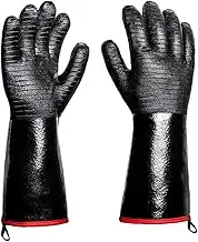 BBQ Gloves Long Heat and fire Resistant Gloves Oil and Water Resistant for Barbecue (Medium 17.7") Summer Home Use