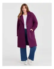 [Taking Shape] Cocoon Longline Coat Grape Juice