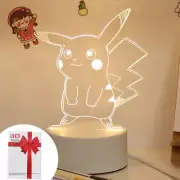 3D LED Night Light USB Small Table Lamp Illusion Pikachu