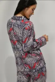Anthropologie Florence Balducci Flannel Sleep Top Pajama PJ Shirt Size S NEW