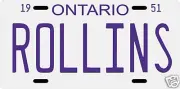 Toronto Maple Leafs Al Rollins hockey '51 License plate