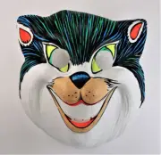 Vintage Smiling Cat Halloween Mask Zest Ben Cooper Collegeville Y254