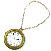 Skeleteen Jumbo Gold Clock Necklace - White Rabbit Clock, Hip Hop Rapper Cloc...
