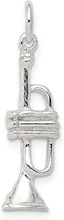 [JewelryWeb] 925 Sterling Silver Solid Polished Trumpet Charm 25x8mm Wide Pendant Necklace for Women