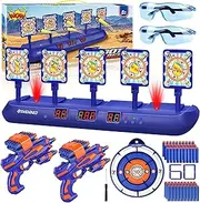SWEMNED Running Shooting Targets for Nerf Gun Practice ,Upgrade 5 Targets Auto Reset /3 Game Mode Electronic Scoring Digital Moving Target, Ideal Gift Toy for Age 6,7,8,9,10,12,13+ Year Old Kid/Boys