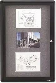QUARTET QT2363L 1 Door Aluminium Frame Fabric Board, 900X600MM