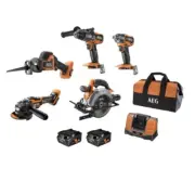 AEG 18V 4.0Ah 5 Piece FUSION Brushless Kit Workshop Equipment Power Tools