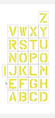 10" Alphabet Kit Stencils Parking Lot Striping 1/8" Inch Thick LDPE