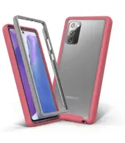 Double-N | Samsung Galaxy Note 20 Case, Shockproof Transparent Back Case (Pink)