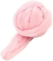 Nvzi-b Merino Wool Roving 2.2 lb for Spinning | Soft Chunky Jumbo Yarn for Arm Knitting Blanket ，Felting Core, Carded Stuffing，Light Pink
