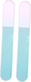 TOVINANNA 2pcs Glass Nail Files for Women Easy to Clean Polishing Filing Tools Reusable Manicure Buffers for Natural Nails Essential Accessories
