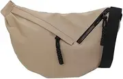 [Generic] Canvas Casual Shoulder Bag Stylish Dumpling Bag Simple Crossbody Bag (Khaki)