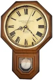 Traditional Schoolhouse Vintage Roman Pendulum Wall Clock Chimes Hourly with Wes