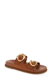 Schutz Olga Buckle Sporty Slide Sandal in New Wood at Nordstrom, Size 8