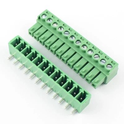 50Pcs 3.5mm 12 Pin Way Right Angle Screw Terminal Block Pluggable Connector