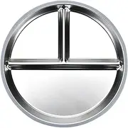 Stainless Steel Kids Plates | Three Compartments Metal Food Tray Stainless Steel Dishes - Divided Serving Tray Portion Control Plate with Silicone Base for Home School