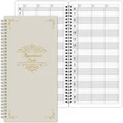 Appointment Book – Undated Salon Appointment Book, Daily＆Hourly Schedule Book with 200 Pages, 6 AM - 9 PM, 15 Minute Intervals Day Planner, 6’’ x 11.5’’, 3 Column, Twin-Wire Binding, Hardcover