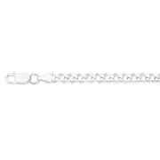 Silver 20cm Solid Bevelled Curb Bracelet