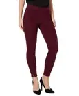 HUE Womens Seamed Zip Skimmer Leggings Size-S Color-Currant