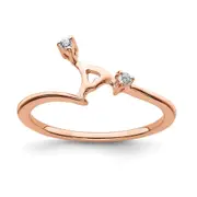 14K Rose Gold Fitted Real Diamond Band