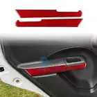 Rear Door Handle Trim Strip Red Carbon Fiber Cover Trim For Fiat Panda 2003-2011
