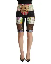 Dolce & Gabbana Floral Print Patchwork Shorts Women Multicolor Pants