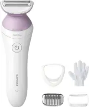 Philips Beauty Lady Electric Shaver Series 6000, Cordless with 4 Accessories, BR