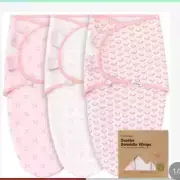 3-Pack Organic Baby Swaddle Sleep Sacks - Newborn Swaddle Sack, Ergonomic Baby S