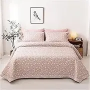 Floral Quilts Full Queen Size, Lightweight Bedspread Rustic Botanical Bedding Garden Plants Blossom Coverlet Set Coverlet with Pillow Shams, Cabin Home Decor for All Seasons