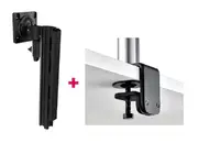 Atdec AWMS-1340 130mm Arm + 400mm Post / 12kg (26.5lb) Flat Screens, 10kg (22lb) Curved Screens + F Clamp Desk Fixing, Black AWMS-1340-F-B