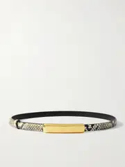 [TOM FORD] TOM FORD - Embellished Snake-effect Leather Belt - Snake print - 80 80 Animal print