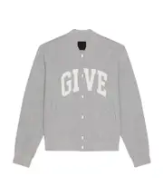 Givenchy Logo Printed College Varsity Jacket S,XL,L,M Light gray mixed colors