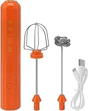 MUNEFE Electric Mixer Household, Electric Mixer Handheld, Handheld Small Mixer for Efficiently Solving A Wide Range Of Mixing Tasks (Orange)